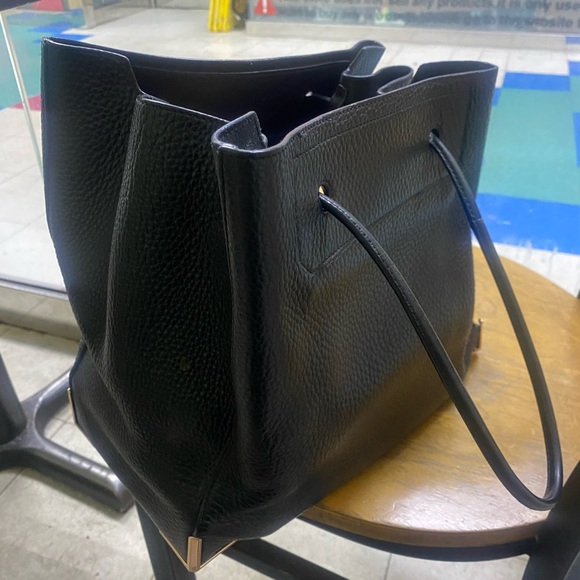 ALEXANDER WANG BLACK ROSE GOLD LEATHER DRAWSTRING SHOULDER Handbag GORG FLAW LUX - Picture 7 of 12